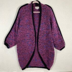 VTG Tony Lambert Sample Sweater Long-Sleeved Cardigan Purple Blue‎ Black Size M